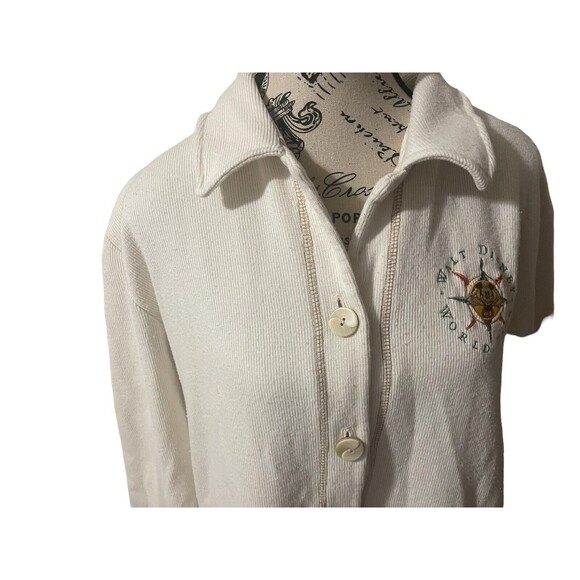 Walt Disney World Tour Vintage Cardigan Sweater L Mickey Mouse Beige RARE - Picture 14 of 16